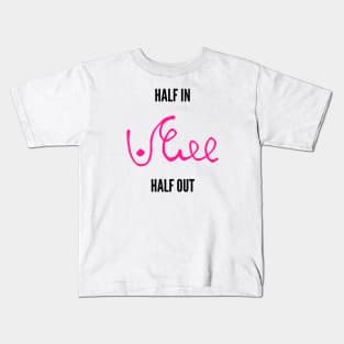 half in half out shorthand black and pink Kids T-Shirt